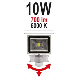 Prožektorius LED su judesio davikliu 10W, 700lm, YATO YT-81801