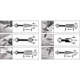 Frezų metalui ir medžiui rinkinys 6vnt YATO YT-61712