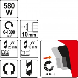 Gręžtuvas elektrinis 580W, YATO YT-82051