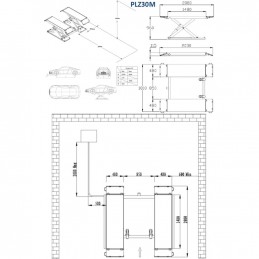 Hidraulinis keltuvas žirklinis su elektromagnetiniu fiksavimu, 3.0t 380V