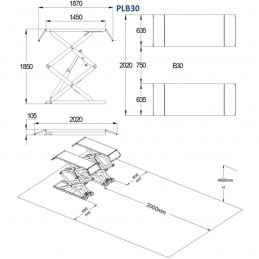 Hidraulinis keltuvas žirklinis 3t 380V
