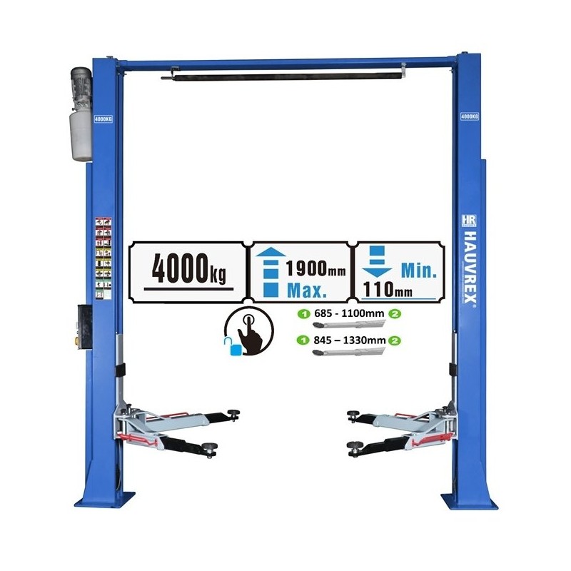 Hidraulinis dviejų kolonų keltuvas su elektromagnetiniu fiksavimu, 4.0t, HTL3440