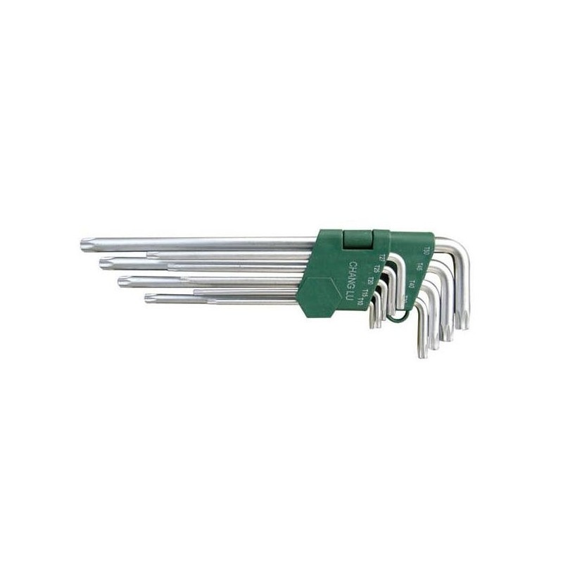 L-tipo šešiakampių TORX vidutinių raktų rinkinys 9vnt. (T10-T50)