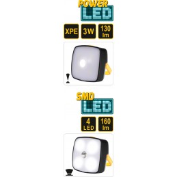 Prožektorius 3W dedamas ant galvos, XPE CREE 4SMD LED Li-Ion AKU USB VOREL