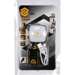 Prožektorius 3W dedamas ant galvos, XPE CREE 4SMD LED Li-Ion AKU USB VOREL