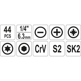 Įrankių rinkinys 44vnt. YATO YT-39280