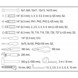 Įrankių rinkinys 44vnt. YATO YT-39280