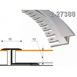 Profilis 16x10mm. 2,5m. lankstomas, aliuminis-alksnis ZICZAC 2-27388