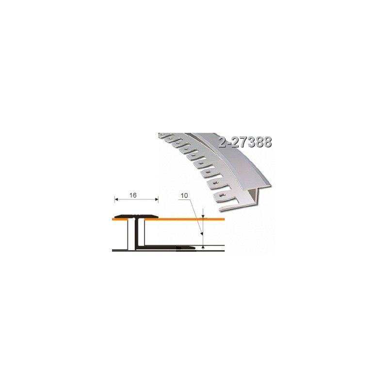 Profilis 16x10mm. 2,5m. lankstomas, aliuminis-alksnis ZICZAC 2-27388