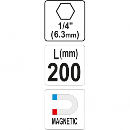 Magnetinis antgalių laikiklis 200mm. YATO YT-04682