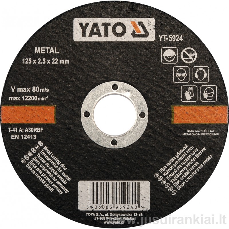 Diskas metalo pjovimui 125 mm. YATO 5924