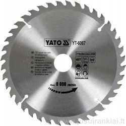 Diskas 210x30/3,2mm. 40dant. medžiui YATO 6067