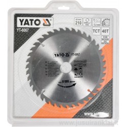 Diskas 210x30/3,2mm. 40dant. medžiui YATO 6067