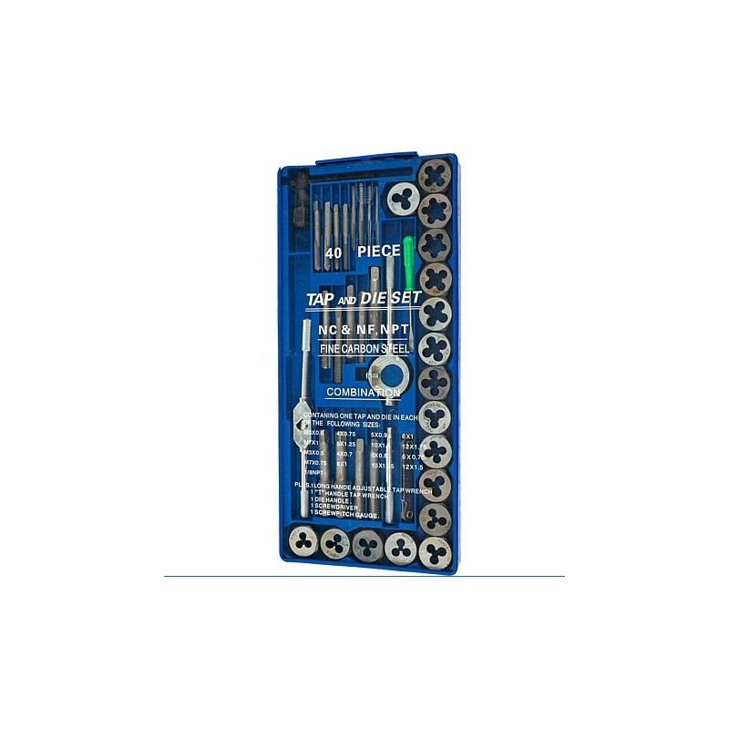 Sriegiklių ir sriegpjovių rinkinys 40vnt. ES370060