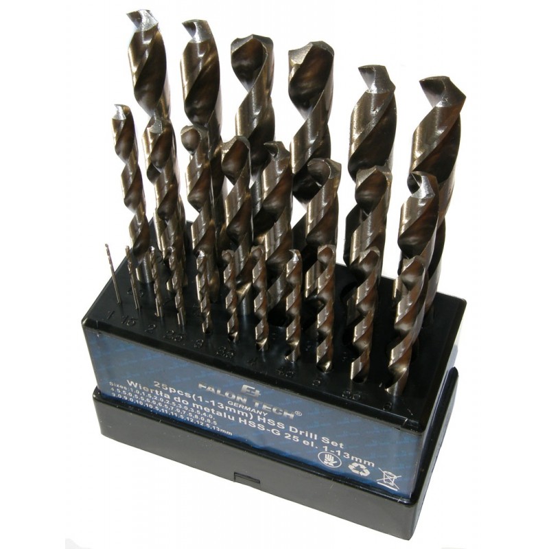 Grąžtų rinkinys HSS 1-13mm. 25vnt. metalui, medžiui SK38215