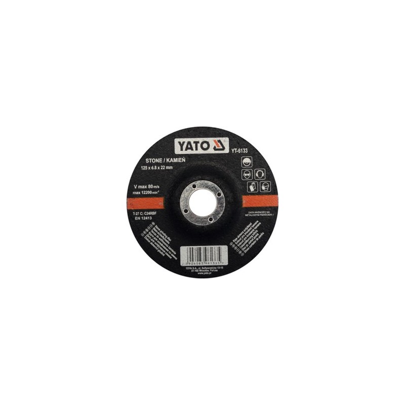 Diskas akmens šlifavimui 125x6,8x22mm. YATO YT-6133