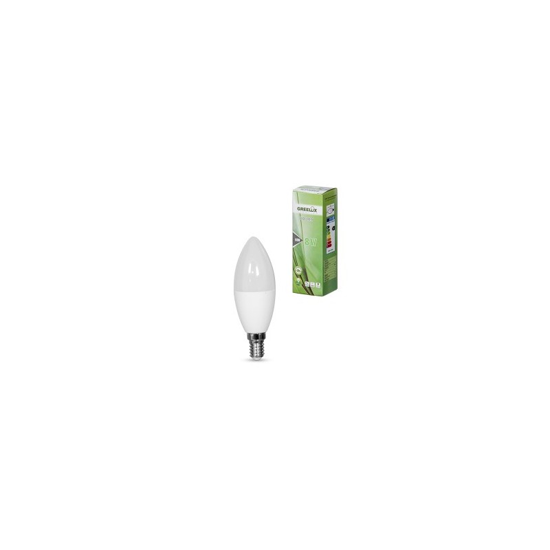 Lemputė LED C37 E14 230V 8W 640LM 3000K gelsva GREELUX