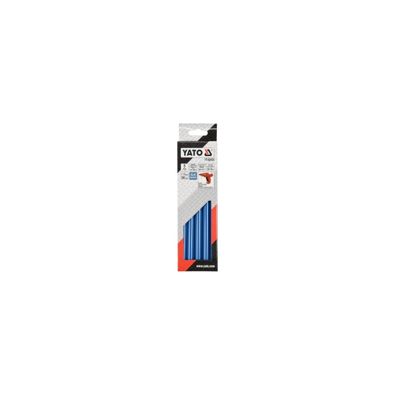 Klijų strypeliai pistoletui 11,2x200mm. mėlyni 5vnt. YATO YT-82435