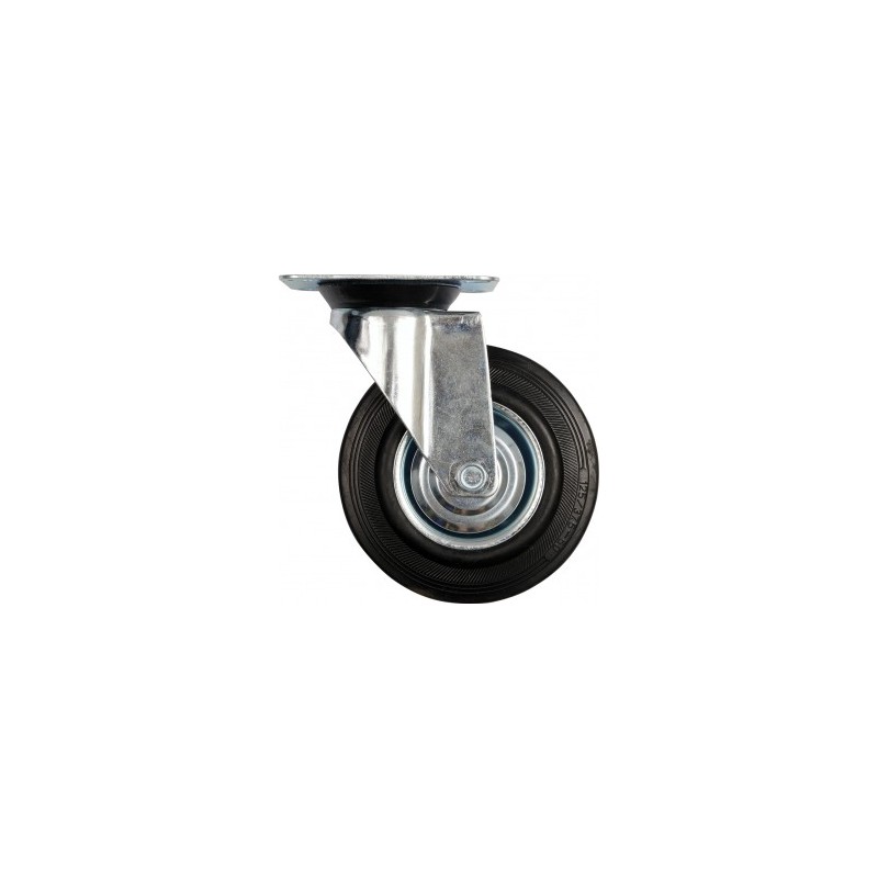 Ratukas Ø125mm. 100kg. vežimėliui besisukantis guminis juodas VOREL Y-87313