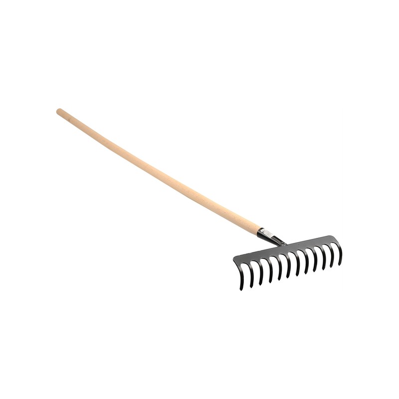 Grėblys 114cm. 12dantų mediniu kotu FLO Y-35782
