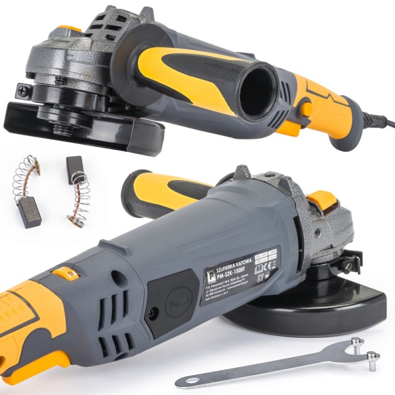 Kampinis šlifuoklis 125mm. 1500W reguliuojamos apsukos PM-SZK-1500T