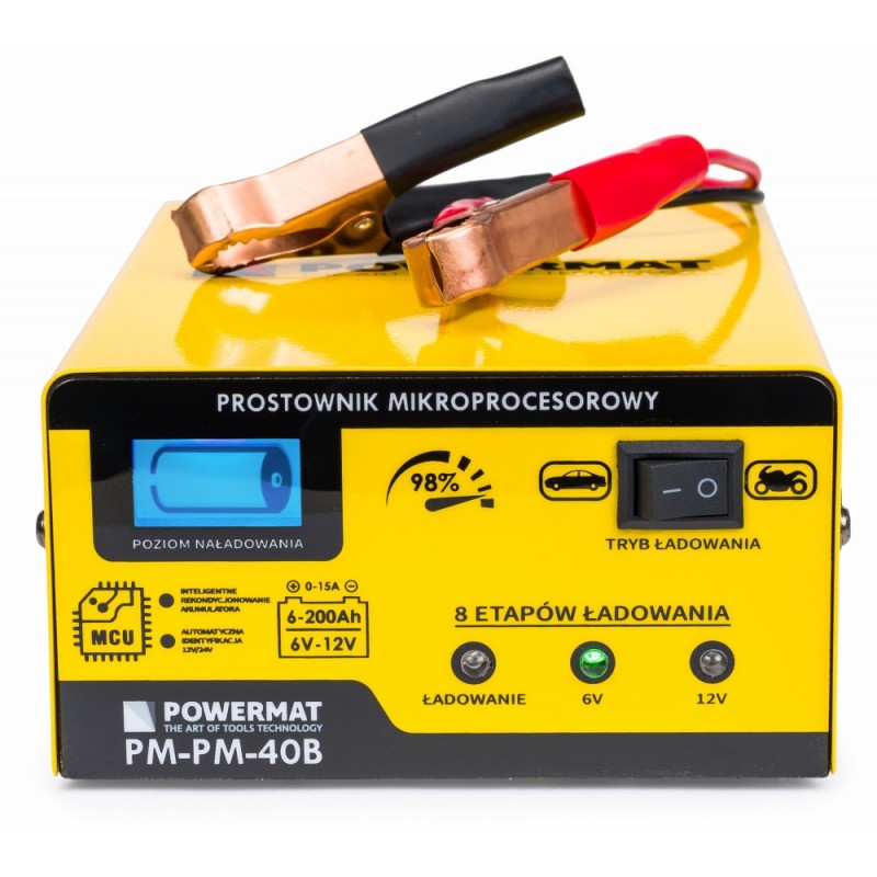 Akumuliatoriaus pakrovėjas 6/12V su mikrovaldiklio (MCU) technologija PM-PM-40B