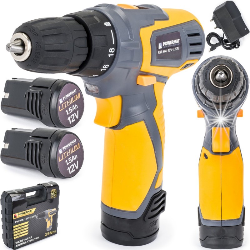 Suktuvas - gręžtuvas 12V 1,5Ah akumuliatorinis PM-WA-12V-1,5AT