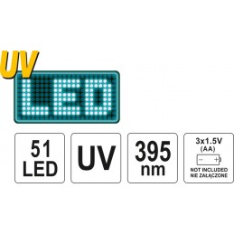 Žibintuvėlis UV 51LED ir akiniai YATO YT-08581