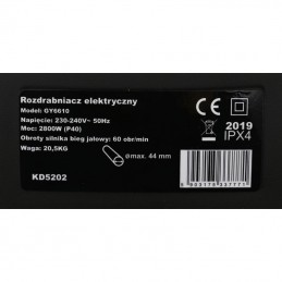 Šakų smulkintuvas 2800W elektrinis KD5202