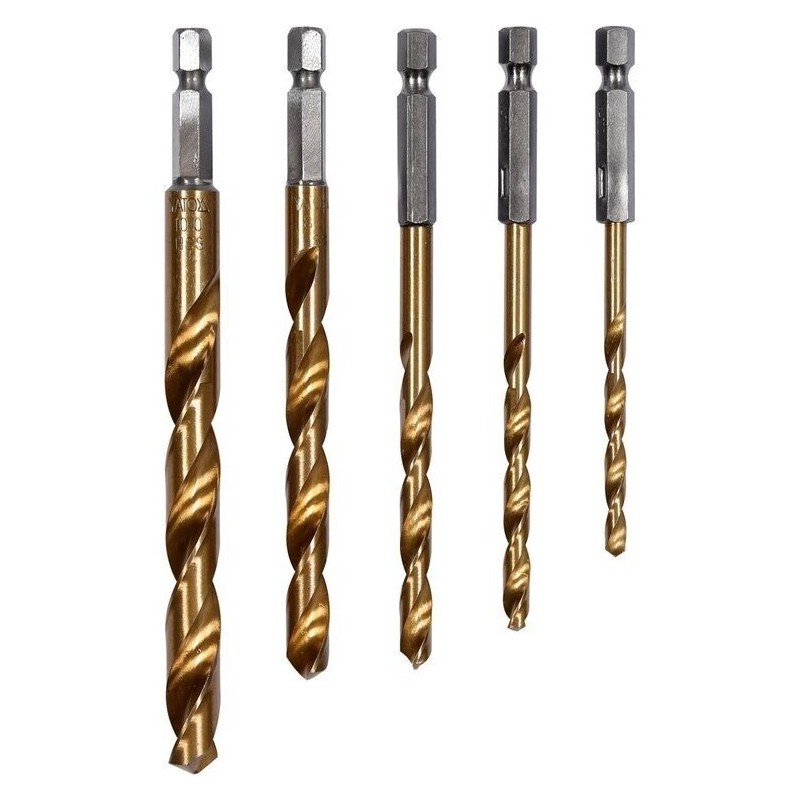 Grąžtų rinkinys 4-10mm. 5vnt. HSS 1/4" YT-447700