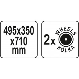 Dėžė įrankiams 495x350x710mm. su ratukais 2 dalių YATO YT-09160