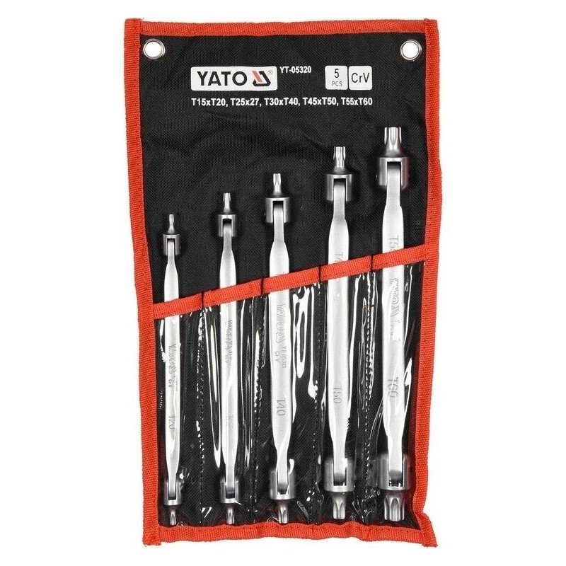 TORX lanksčių raktų T15-T60, 5vnt. rinkinys YATO YT-05320