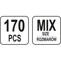 Savisriegių ir U-tipo klipsų rinkinys 170vnt. YATO YT-06780