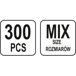 Veržlių rinkinys 170vnt. M3, M4, M5, M6, M8 YATO YT-06772