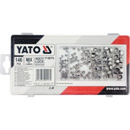 Veržlių rinkinys 146vnt. M4, M5, M6, M8, M10, M12 YATO YT-06774