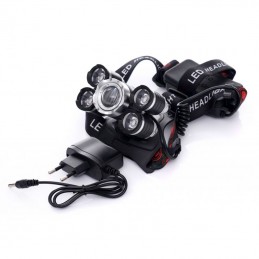 Prožektorius 1xT6LED+4xQ5LED ant galvos, įkraunamas KD1248