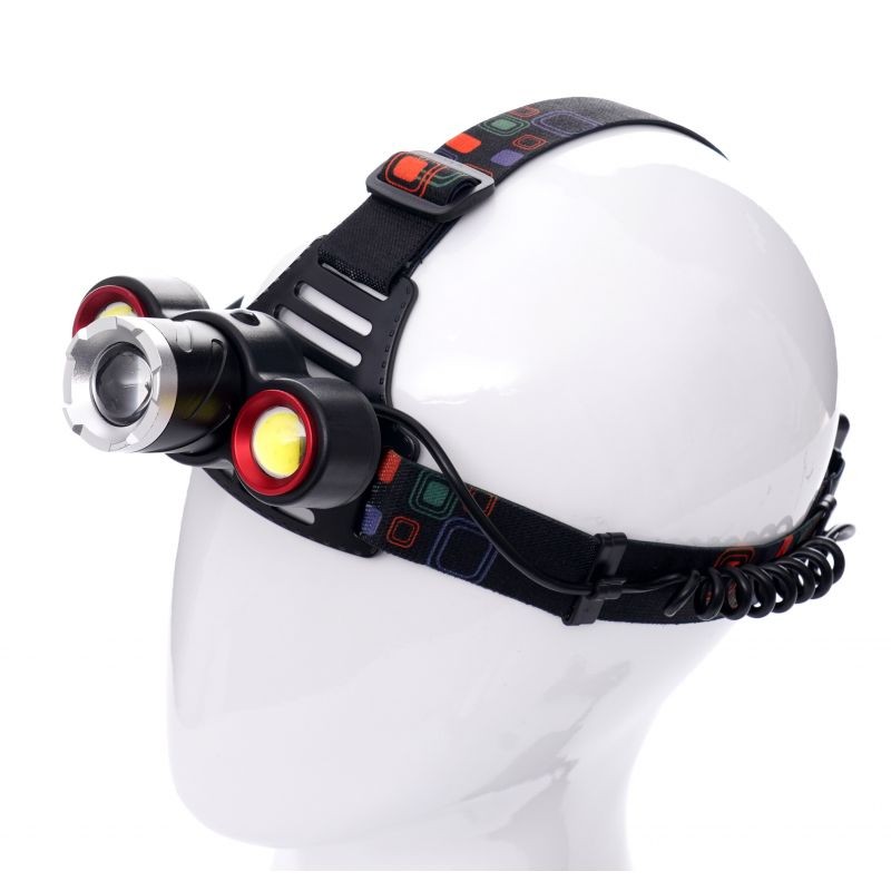 Prožektorius T6LED ant galvos, įkraunamas KD1245