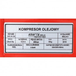 Kompresorius 100ltr. 530ltr/min. 2cilindrų KD1483