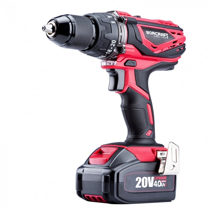 Suktuvas-gręžtuvas su kalimu 20V, 4.0Ah akumuliatorinis WORCRAFT