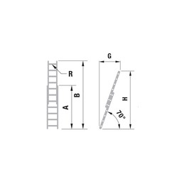 Kopėčios aliumininės, 2x9pakopų 256-426cm. atremiamos, ištraukiamos 2 dalių su