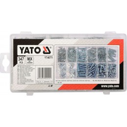 Varžtų, veržlių, poveržlių, savisriegių 347vnt. rinkinys YATO YT-06771