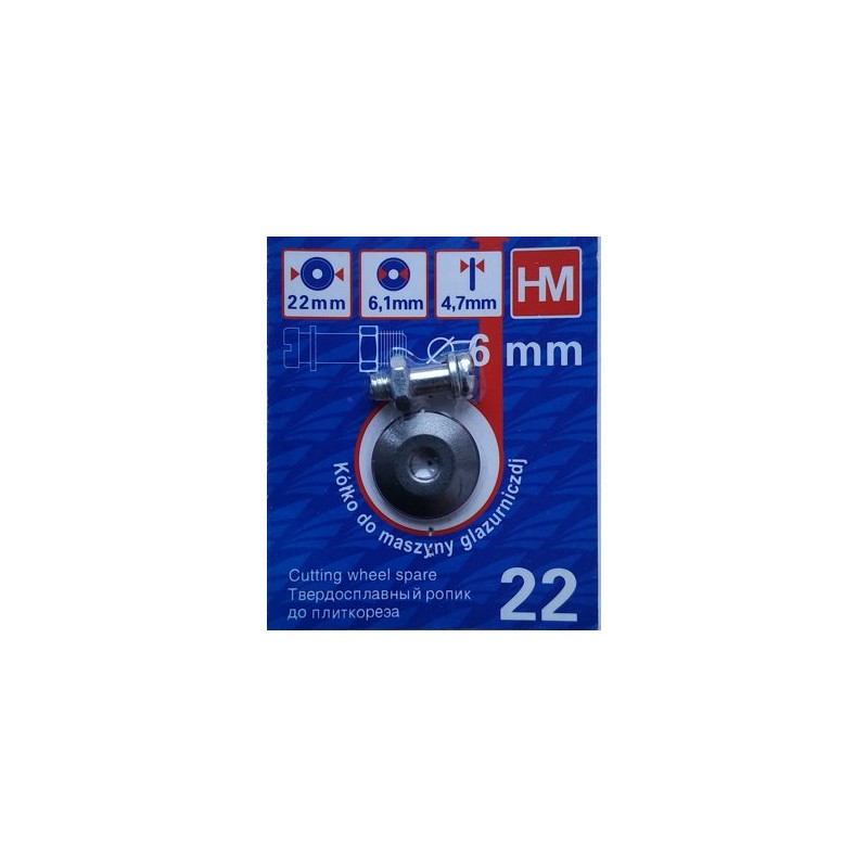 Ratukas Ø22x6,1mm. su varžtu 6mm. plytelėms pjauti DED002