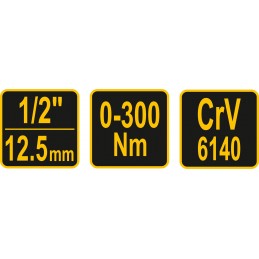 Dinamometrinis raktas 0-300Nm. 1/2" VOREL Y-57451
