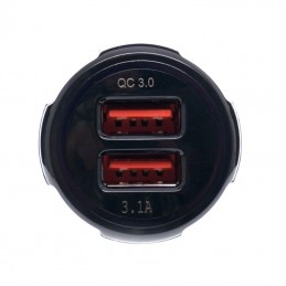 Įkroviklis automobilinis 12V/24V, 1USB/3,1A + 1USB greitas įkrovimas KD1235