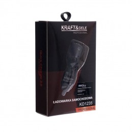 Įkroviklis automobilinis 12V/24V, 1USB/3,1A + 1USB greitas įkrovimas KD1235