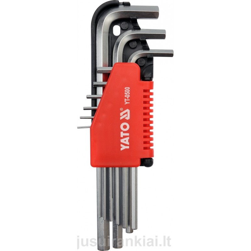 Raktų 1,5-10mm. šešiabriaunių rinkinys Hex CrV YATO 0500