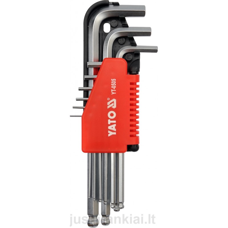 Raktų 1,5-10mm. šešiabriaunių rinkinys Hex CrV YATO 0505