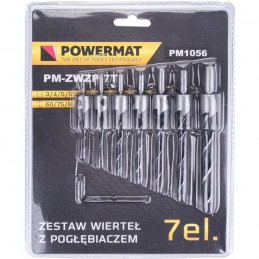 Grąžtų 7vnt. rinkinys medžiui POWERMAT PM-ZWZP-7T
