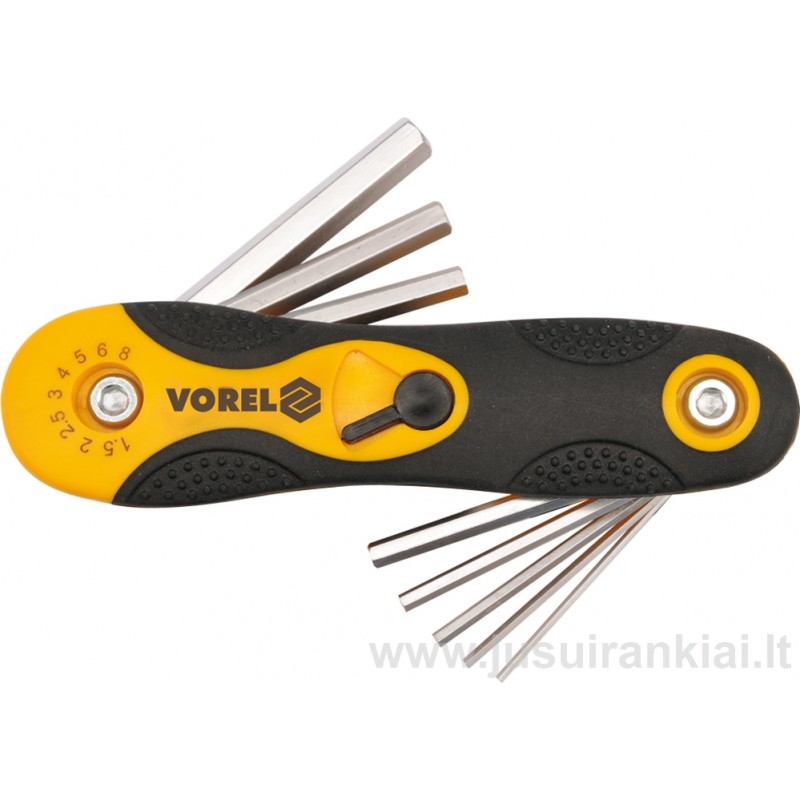 Raktų 1,5-8mm. šešiabriaunių rinkinys HEX VOREL 56506