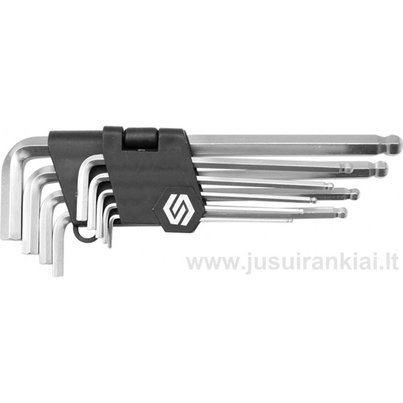 Raktų 2-10mm. šešiabriaunių rinkinys HEX VOREL 56477